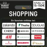 Wunschgutschein Shopping mit den Partner-Shops