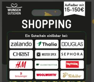 Wunschgutschein Shopping mit den Partner-Shops