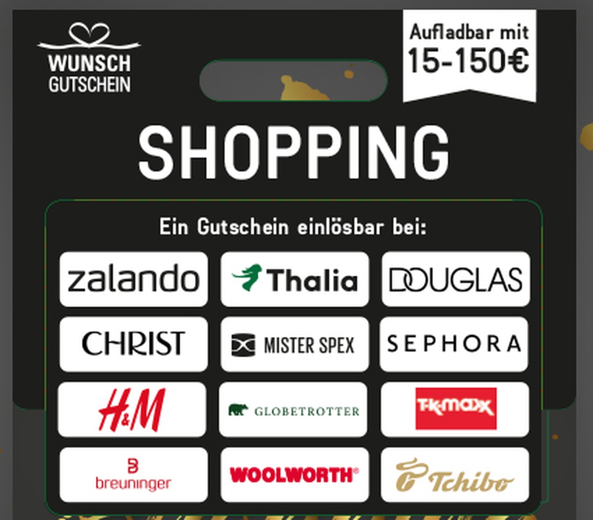 Wunschgutschein Shopping mit den Partner-Shops